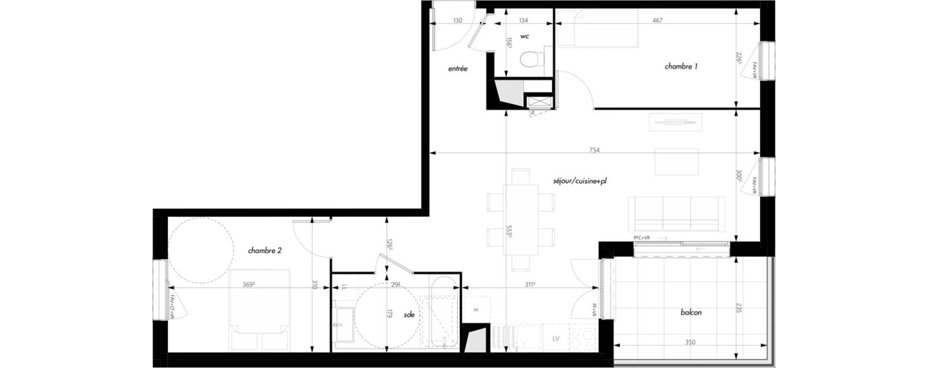 Appartement T3 de 65,77 m2 &agrave; Pontcharra-Sur-Turdine Centre