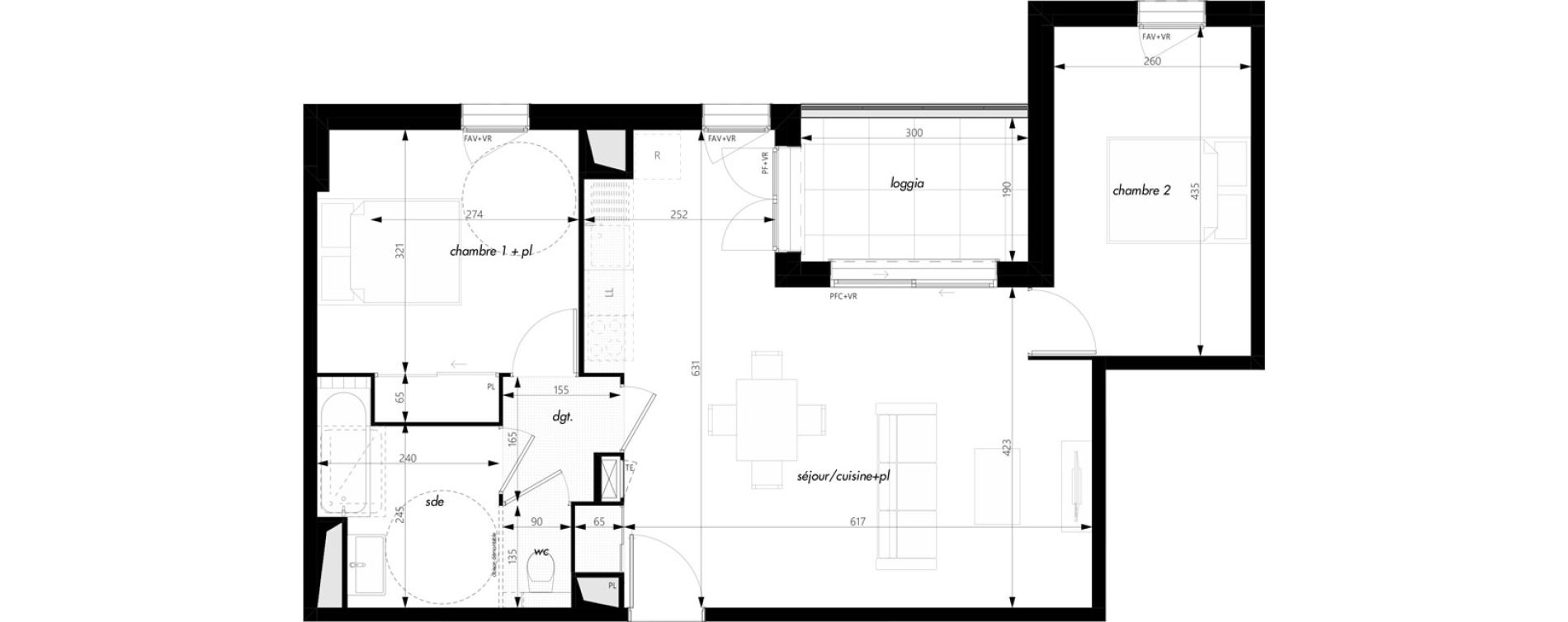 Appartement T3 de 64,17 m2 &agrave; Pontcharra-Sur-Turdine Centre