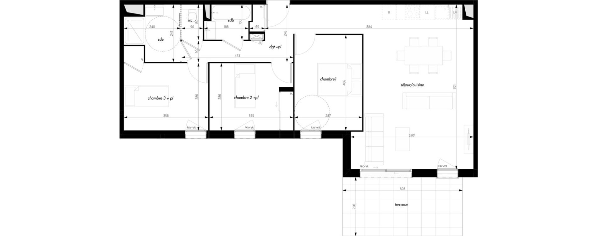 Appartement T4 de 85,09 m2 &agrave; Pontcharra-Sur-Turdine Centre