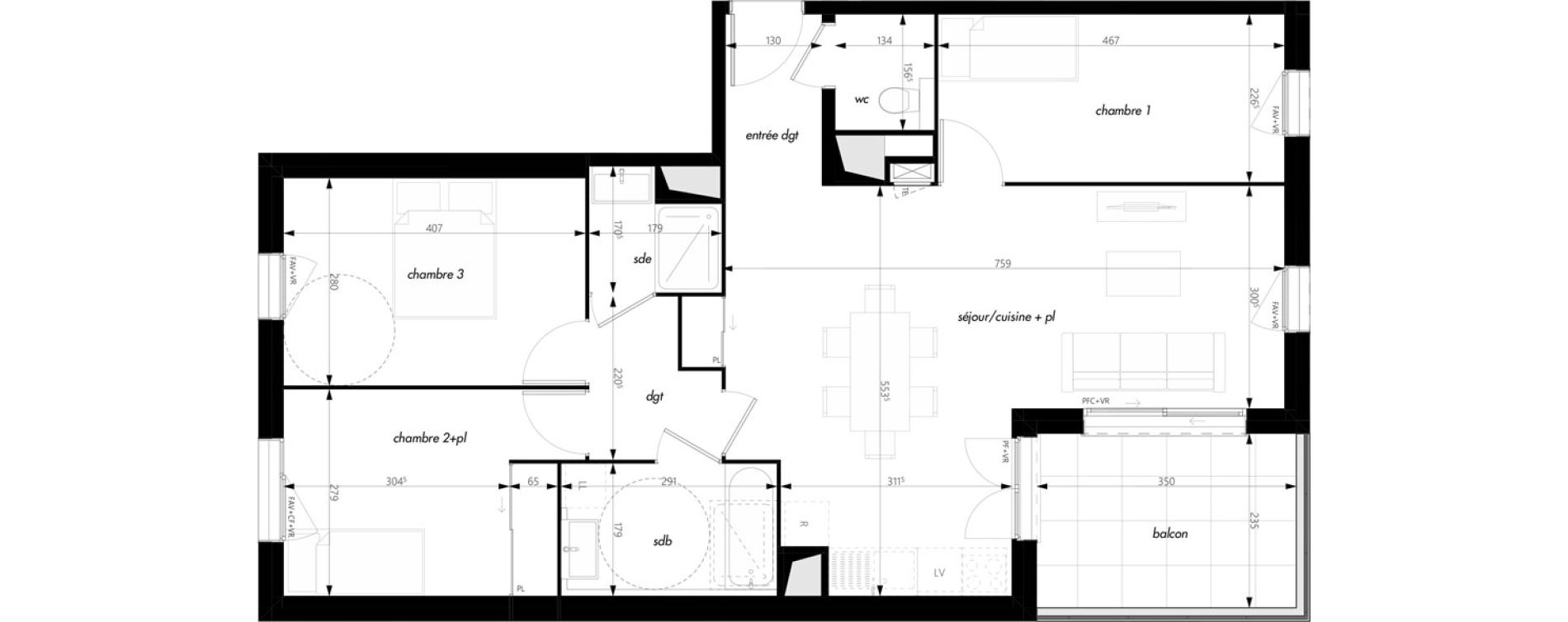 Appartement T4 de 80,08 m2 &agrave; Pontcharra-Sur-Turdine Centre