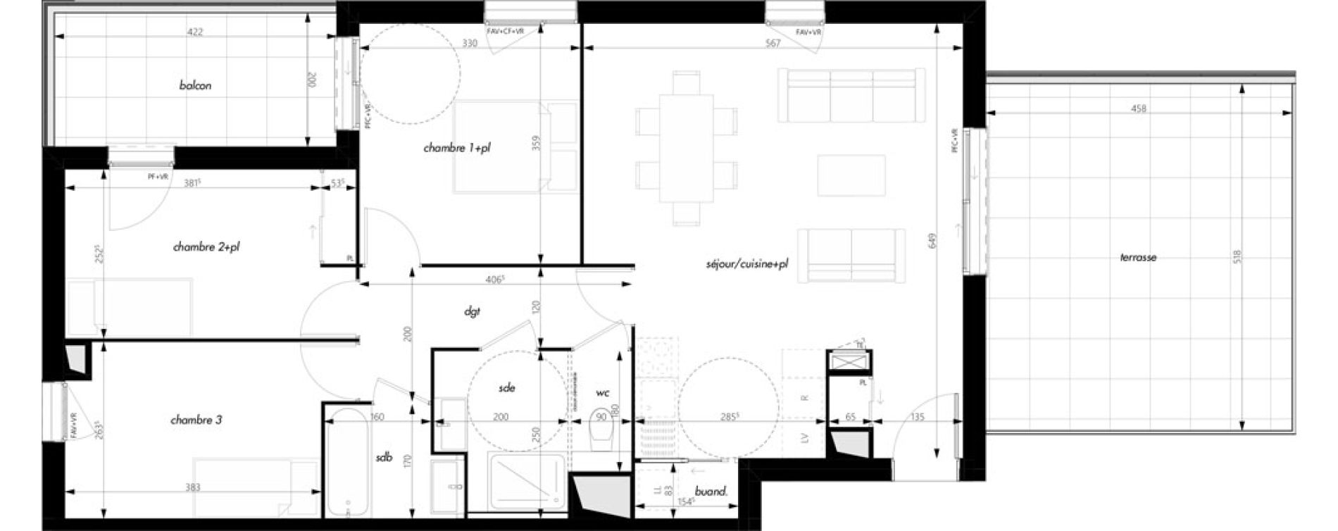 Appartement T4 de 83,89 m2 &agrave; Pontcharra-Sur-Turdine Centre