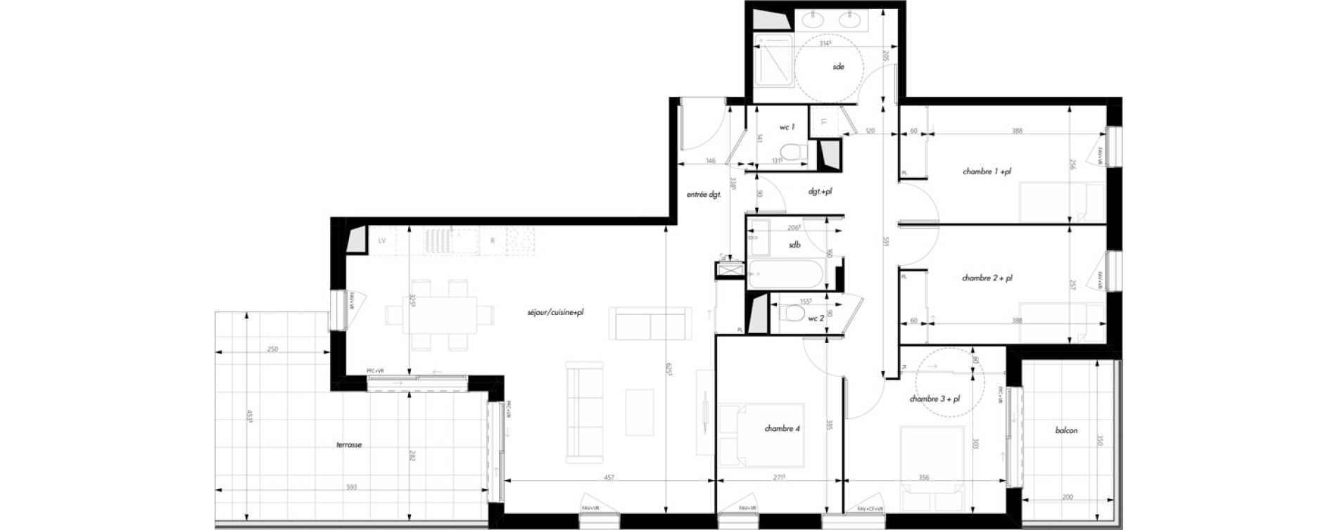 Appartement T5 de 111,76 m2 &agrave; Pontcharra-Sur-Turdine Centre