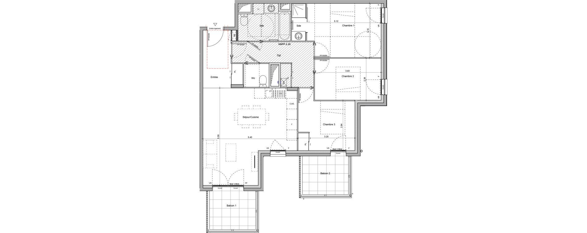Appartement T4 de 81,07 m2 &agrave; Rillieux-La-Pape Cr&eacute;pieux