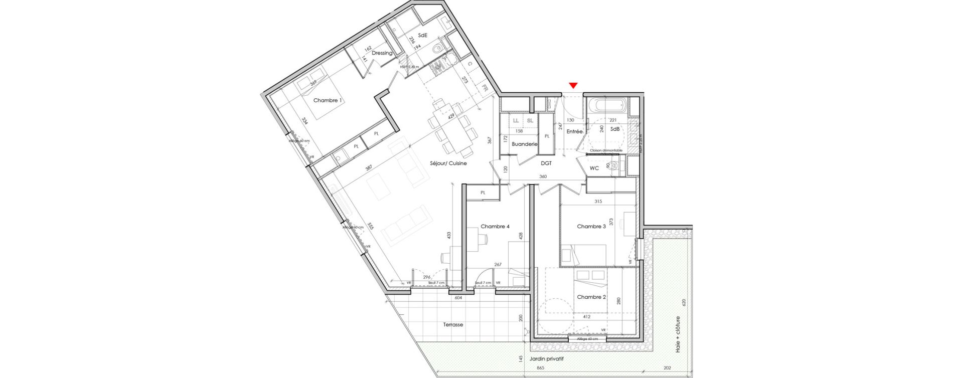 Appartement T5 de 122,34 m2 &agrave; Rillieux-La-Pape Perica-la roue - village