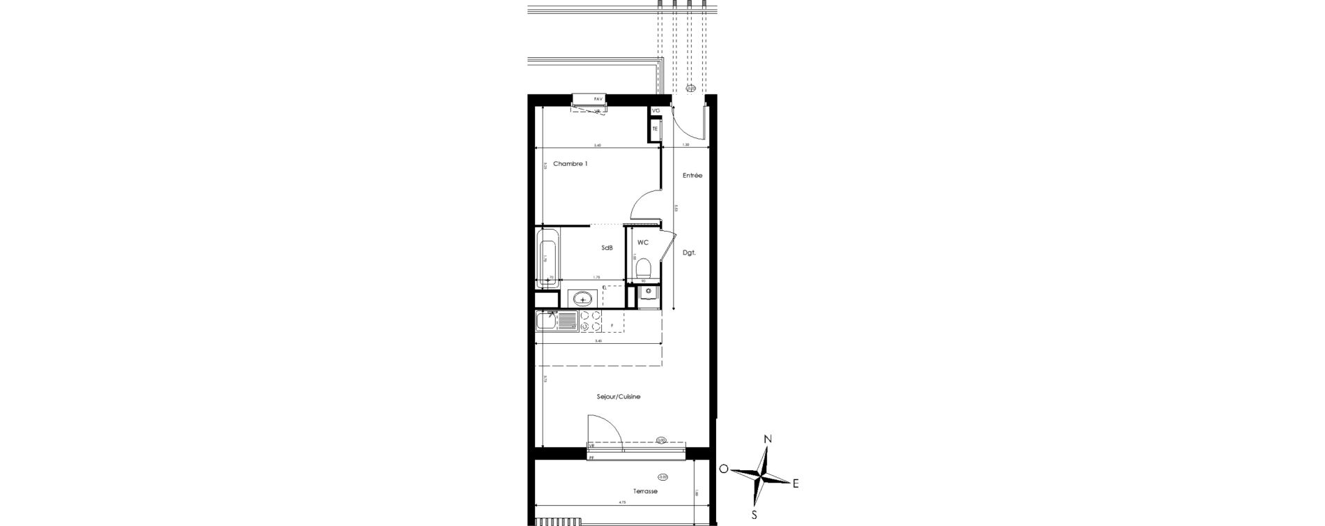 Appartement T2 de 42,45 m2 &agrave; Rillieux-La-Pape Perica-la roue - village