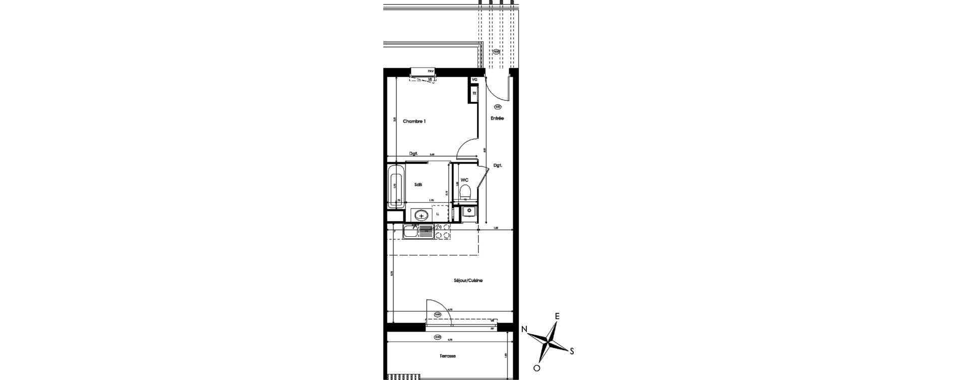 Appartement T2 de 42,47 m2 &agrave; Rillieux-La-Pape Perica-la roue - village