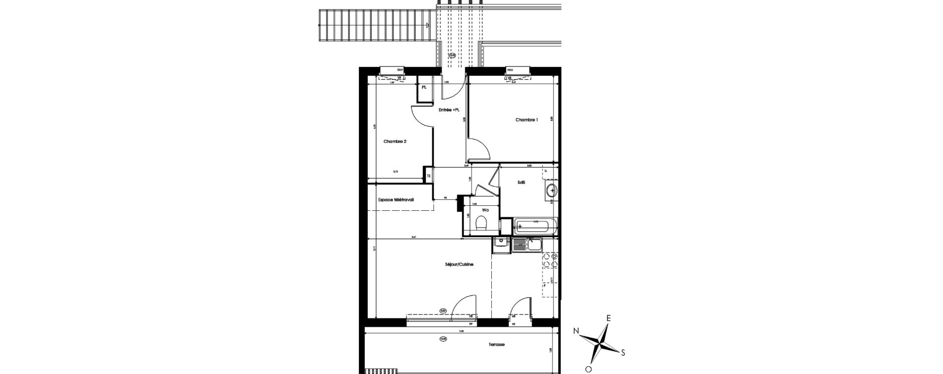 Appartement T3 de 65,47 m2 &agrave; Rillieux-La-Pape Perica-la roue - village