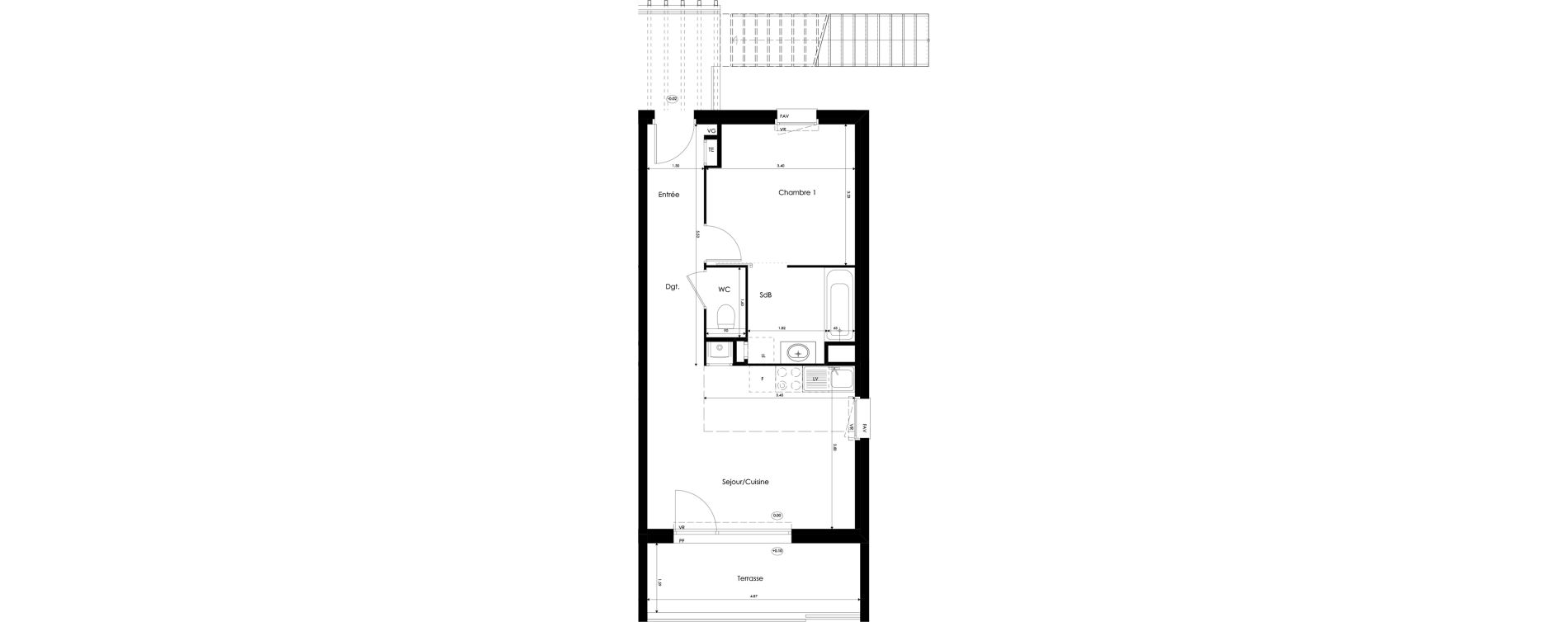 Appartement T2 de 42,47 m2 &agrave; Rillieux-La-Pape Perica-la roue - village