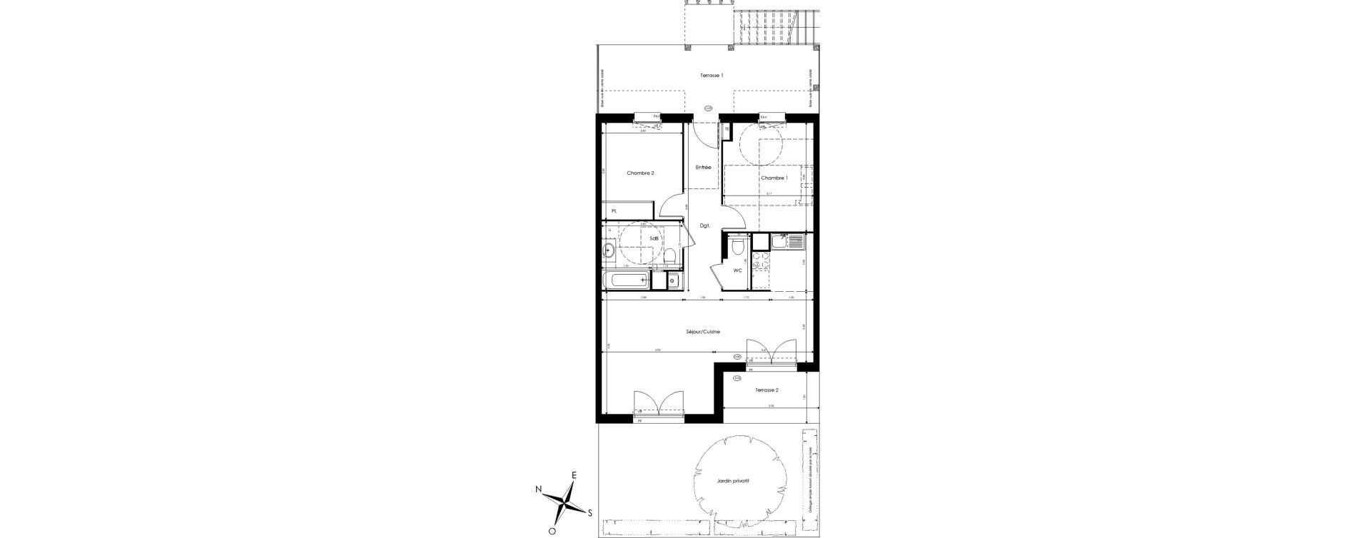 Appartement T3 de 66,45 m2 &agrave; Rillieux-La-Pape Perica-la roue - village