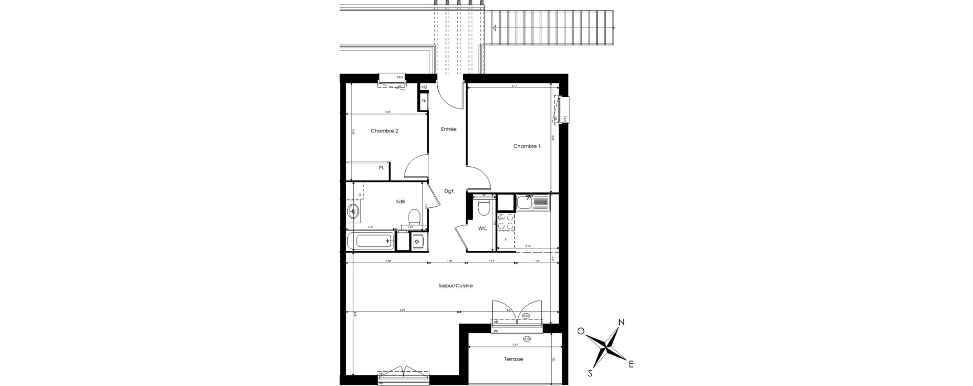 Appartement T3 de 66,44 m2 &agrave; Rillieux-La-Pape Perica-la roue - village