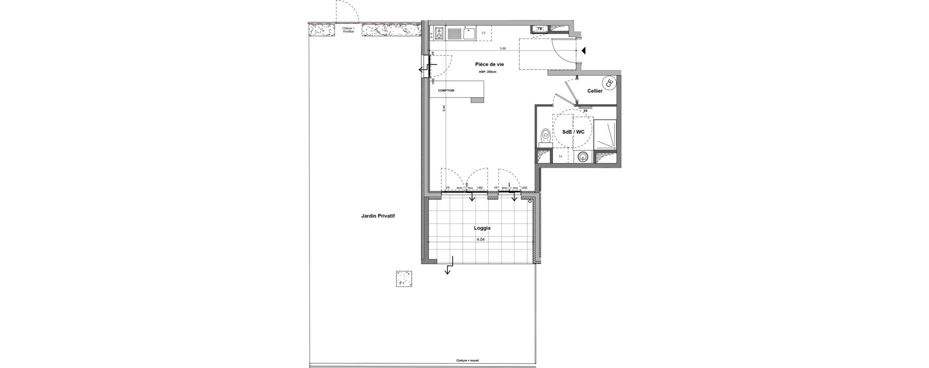 Appartement T1 de 38,01 m2 &agrave; Rillieux-La-Pape Cr&eacute;pieux