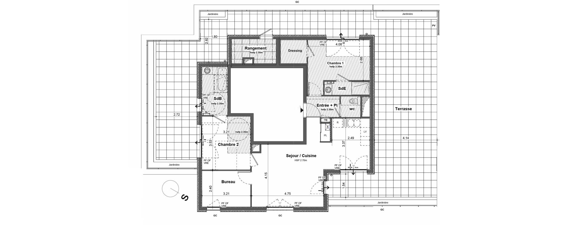 Appartement T3 de 78,00 m2 &agrave; Rillieux-La-Pape Cr&eacute;pieux