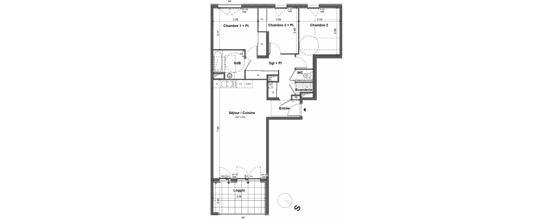 Appartement T4 de 83,00 m2 &agrave; Rillieux-La-Pape Cr&eacute;pieux