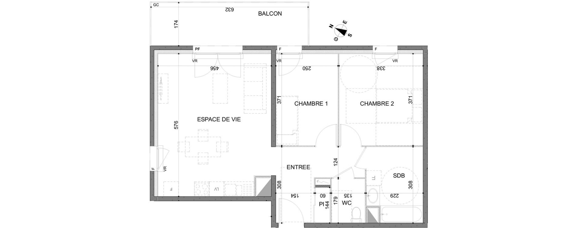 Appartement T3 de 65,01 m2 &agrave; Rillieux-La-Pape Centre