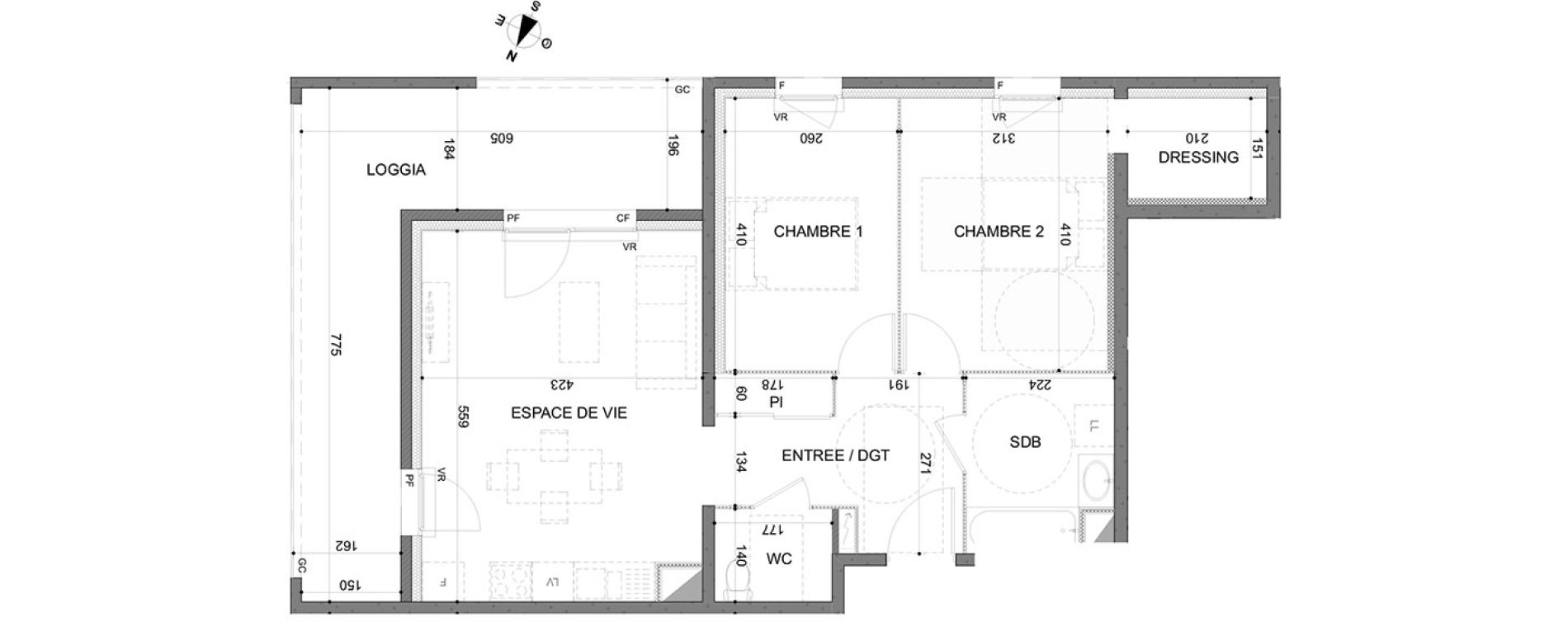 Appartement T3 de 66,46 m2 &agrave; Rillieux-La-Pape Centre