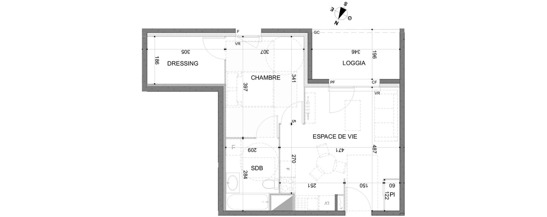 Appartement T2 de 43,68 m2 &agrave; Rillieux-La-Pape Centre