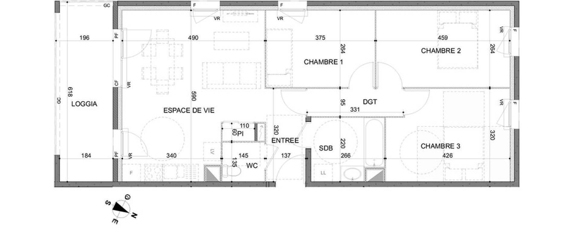 Appartement T4 de 75,86 m2 &agrave; Rillieux-La-Pape Centre