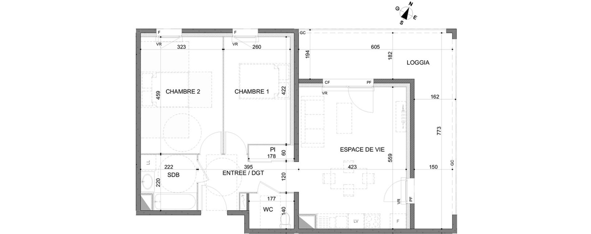 Appartement T3 de 63,64 m2 &agrave; Rillieux-La-Pape Centre