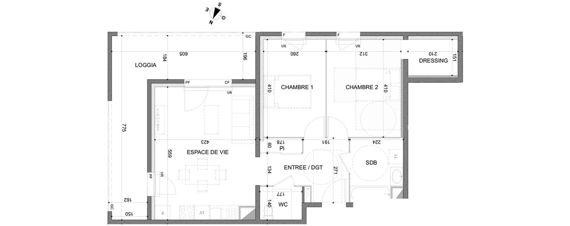 Appartement T3 de 66,46 m2 &agrave; Rillieux-La-Pape Centre