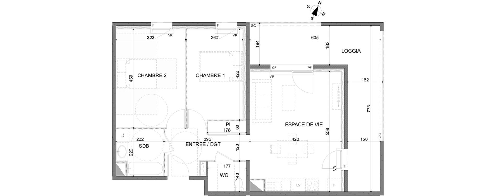 Appartement T3 de 63,64 m2 &agrave; Rillieux-La-Pape Centre