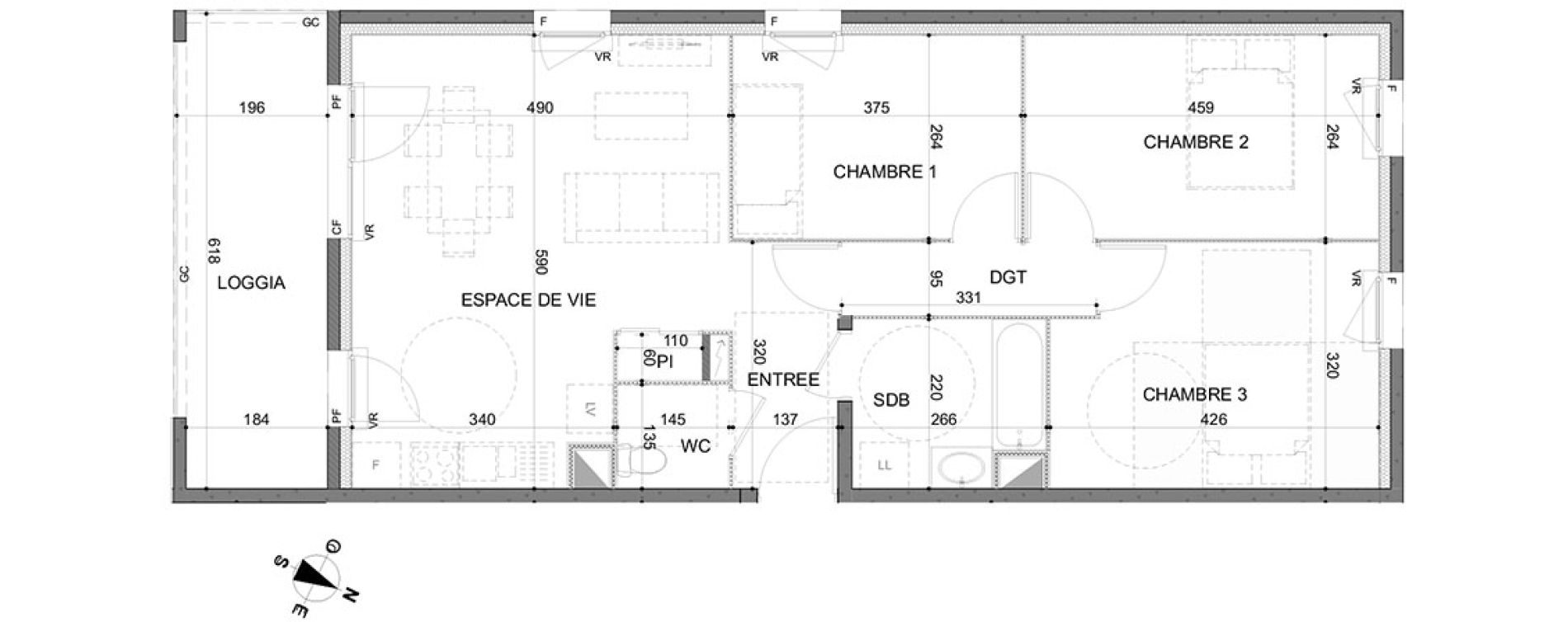 Appartement T4 de 75,86 m2 &agrave; Rillieux-La-Pape Centre