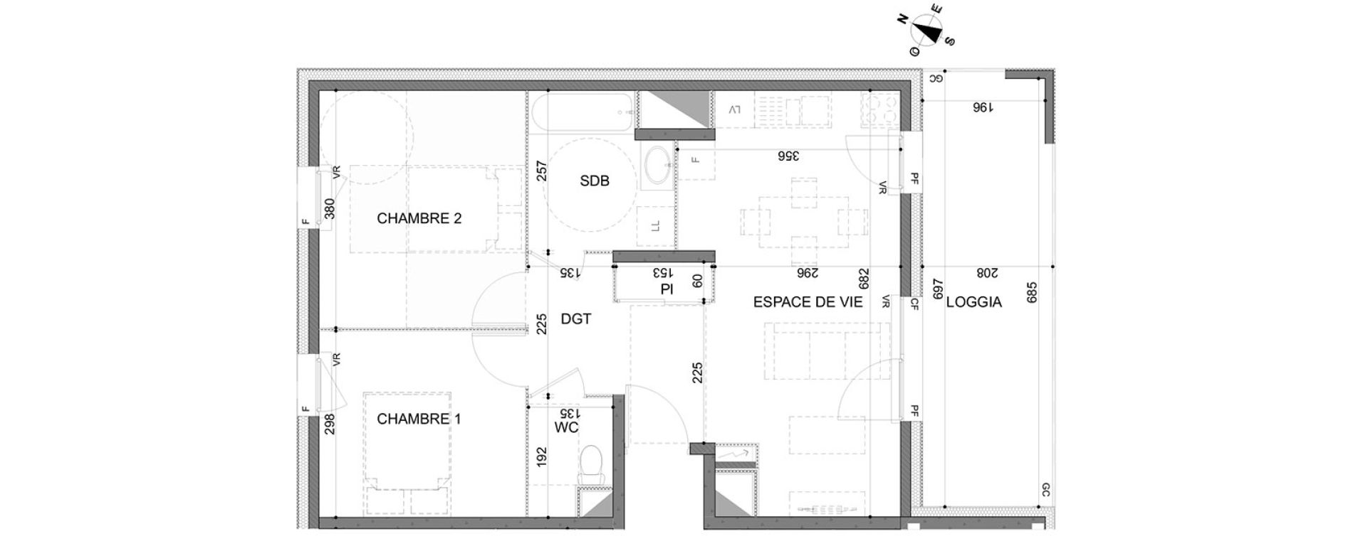 Appartement T3 de 57,84 m2 &agrave; Rillieux-La-Pape Centre