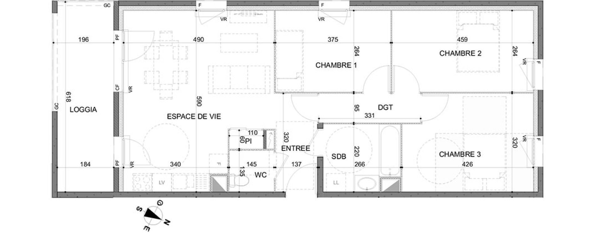 Appartement T4 de 75,86 m2 &agrave; Rillieux-La-Pape Centre