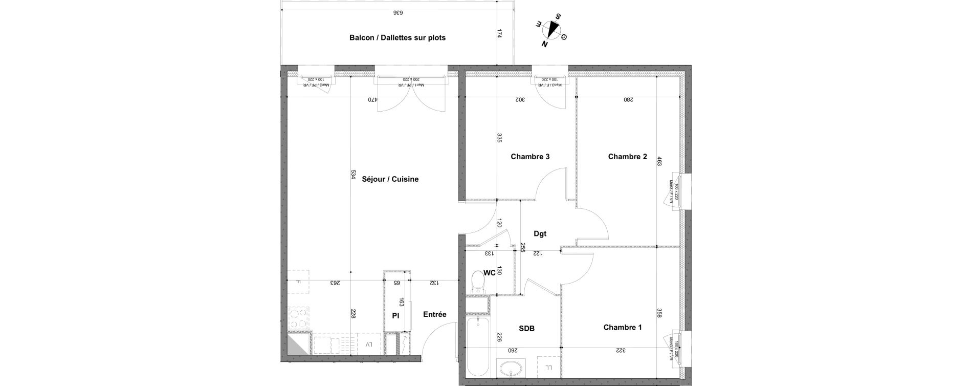 Appartement T4 de 81,66 m2 &agrave; Rillieux-La-Pape Centre