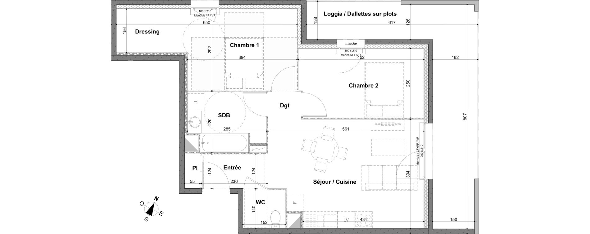 Appartement T3 de 59,67 m2 &agrave; Rillieux-La-Pape Centre