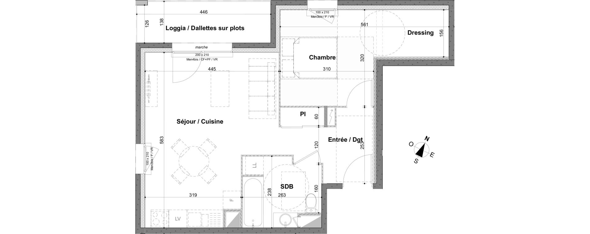 Appartement T2 de 48,18 m2 &agrave; Rillieux-La-Pape Centre