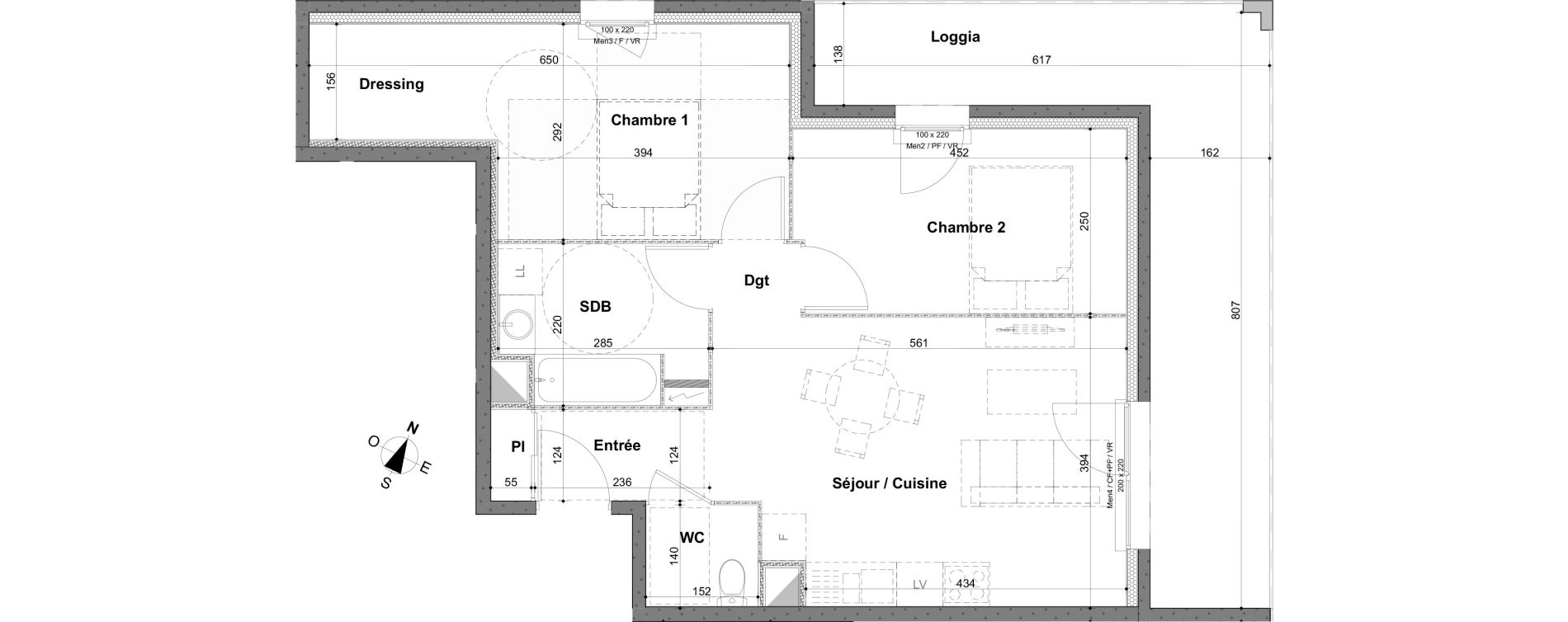 Appartement T3 de 59,67 m2 &agrave; Rillieux-La-Pape Centre