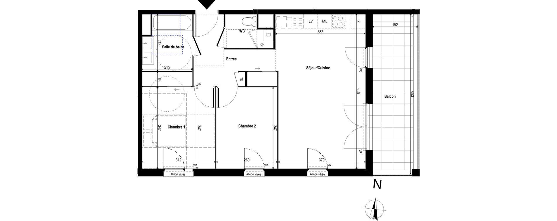 Appartement T3 de 60,45 m2 &agrave; Rillieux-La-Pape Vancia