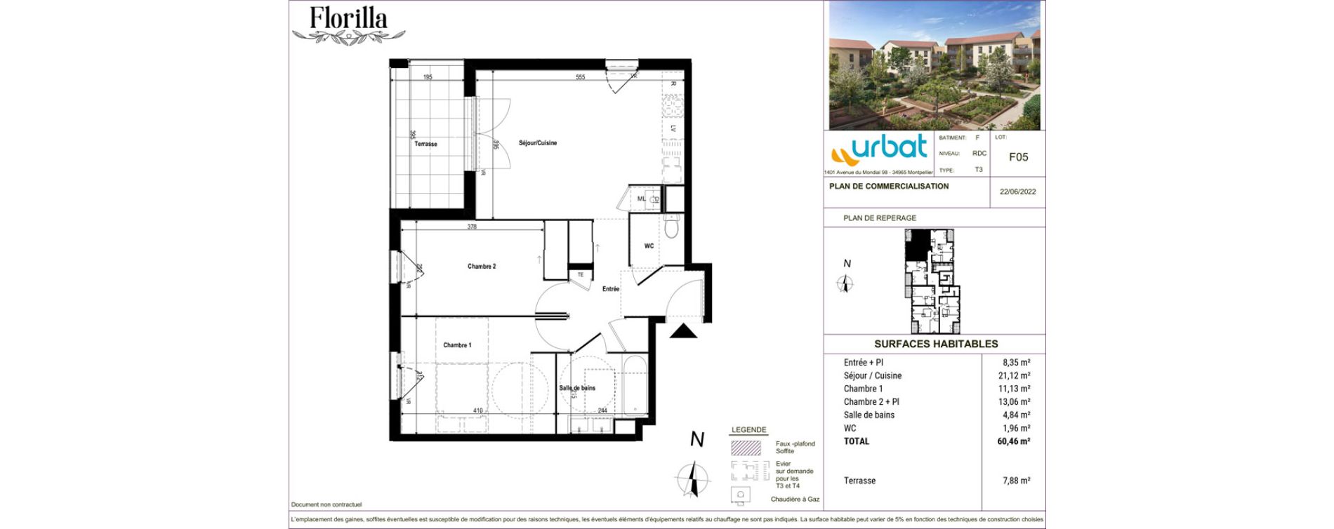 Appartement T3 de 60,46 m2 &agrave; Rillieux-La-Pape Vancia