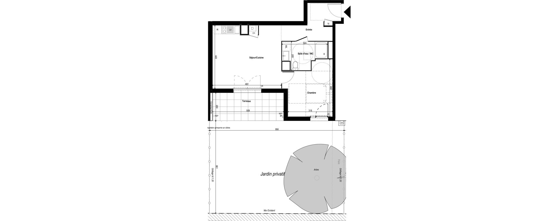 Appartement T2 de 46,39 m2 &agrave; Rillieux-La-Pape Vancia