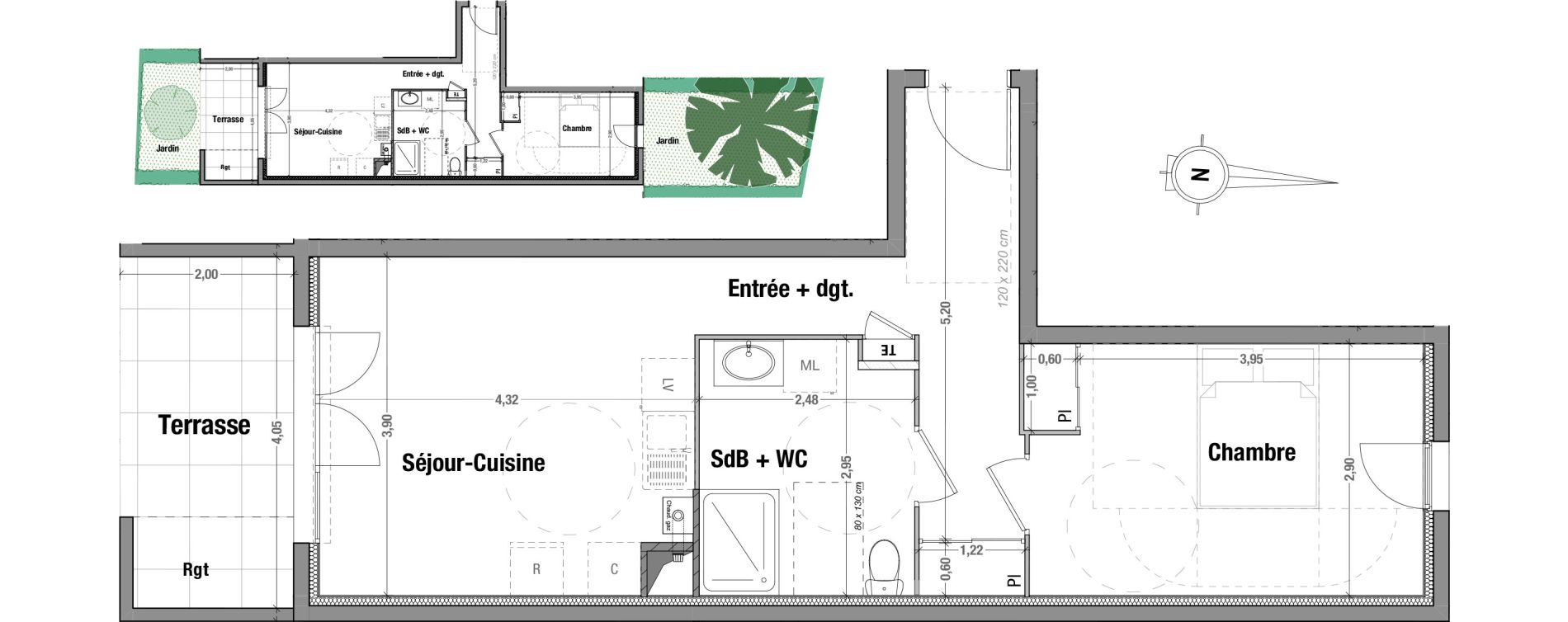 Appartement T2 de 46,46 m2 &agrave; Rillieux-La-Pape Vancia