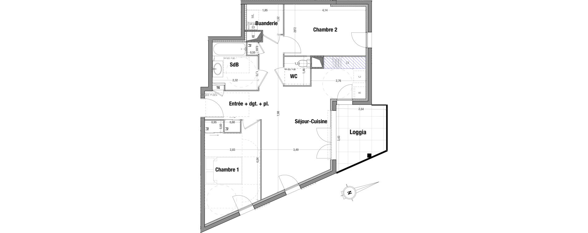 Appartement T3 de 63,55 m2 &agrave; Rillieux-La-Pape Vancia