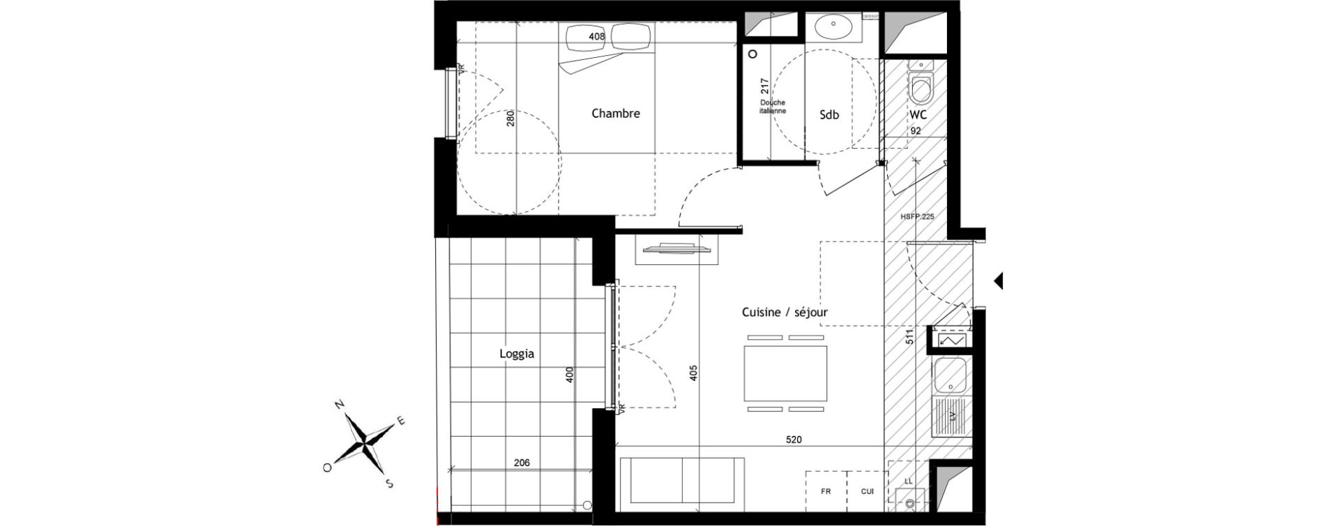 Appartement T2 de 40,40 m2 &agrave; Rillieux-La-Pape Vancia