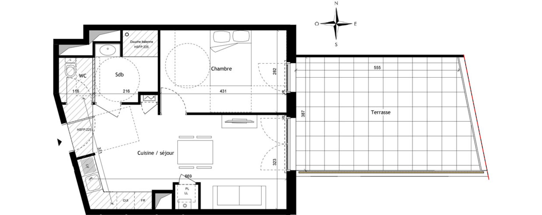 Appartement T2 de 42,10 m2 &agrave; Rillieux-La-Pape Vancia