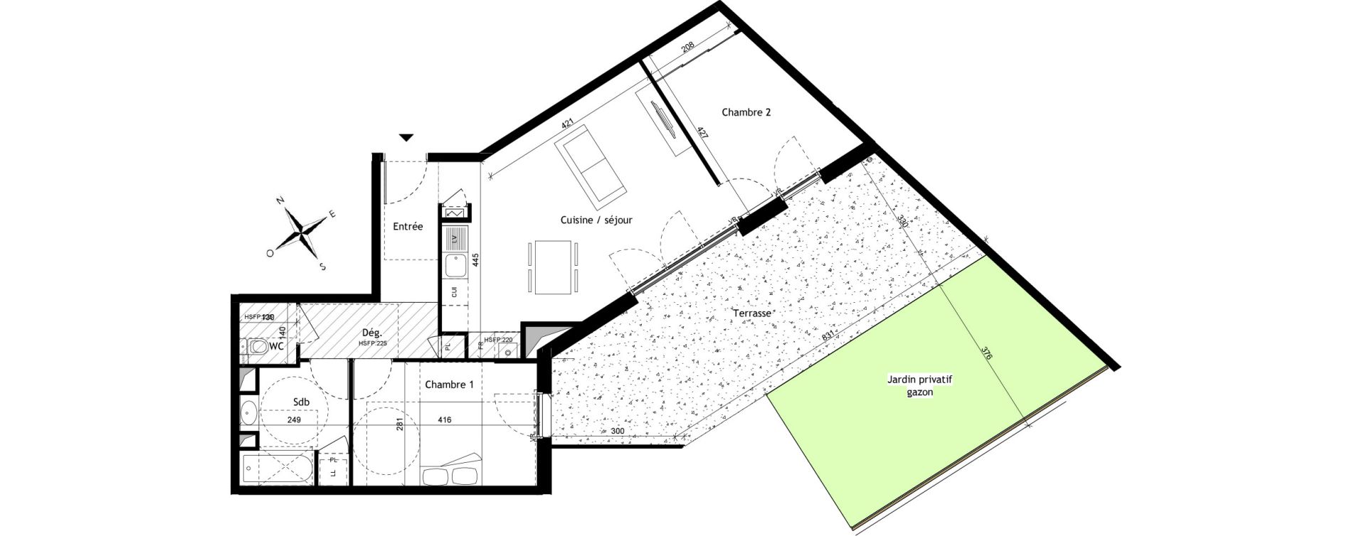 Appartement T3 de 65,80 m2 &agrave; Rillieux-La-Pape Vancia