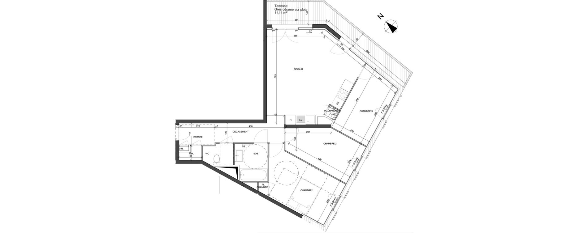 Appartement T4 de 78,40 m2 &agrave; Rillieux-La-Pape Vancia