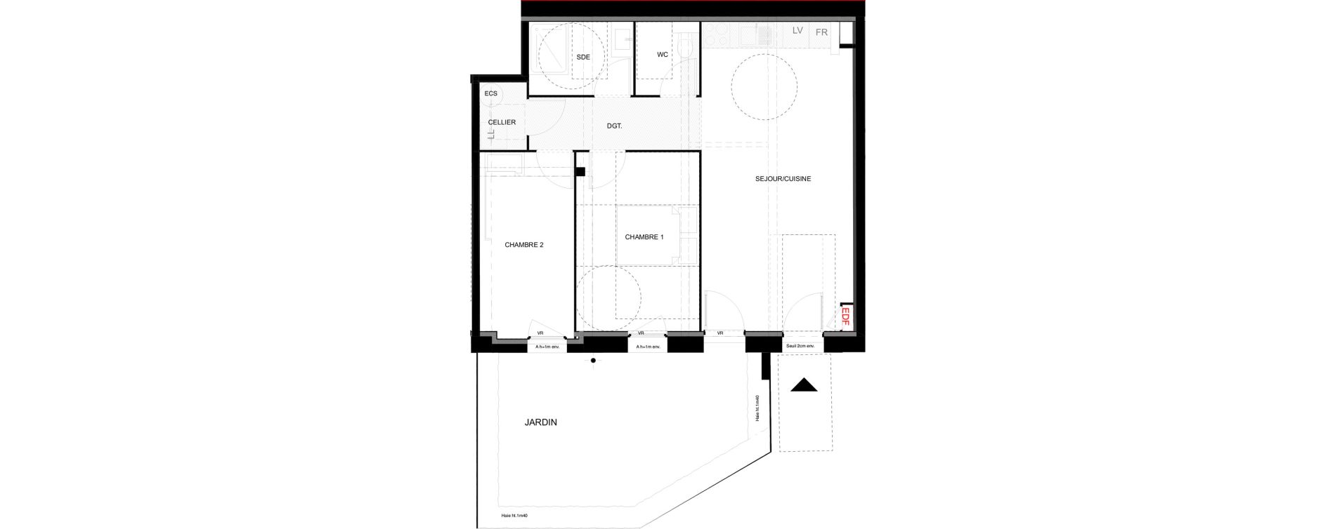 Maison T3 de 56,97 m2 &agrave; Rillieux-La-Pape Semailles