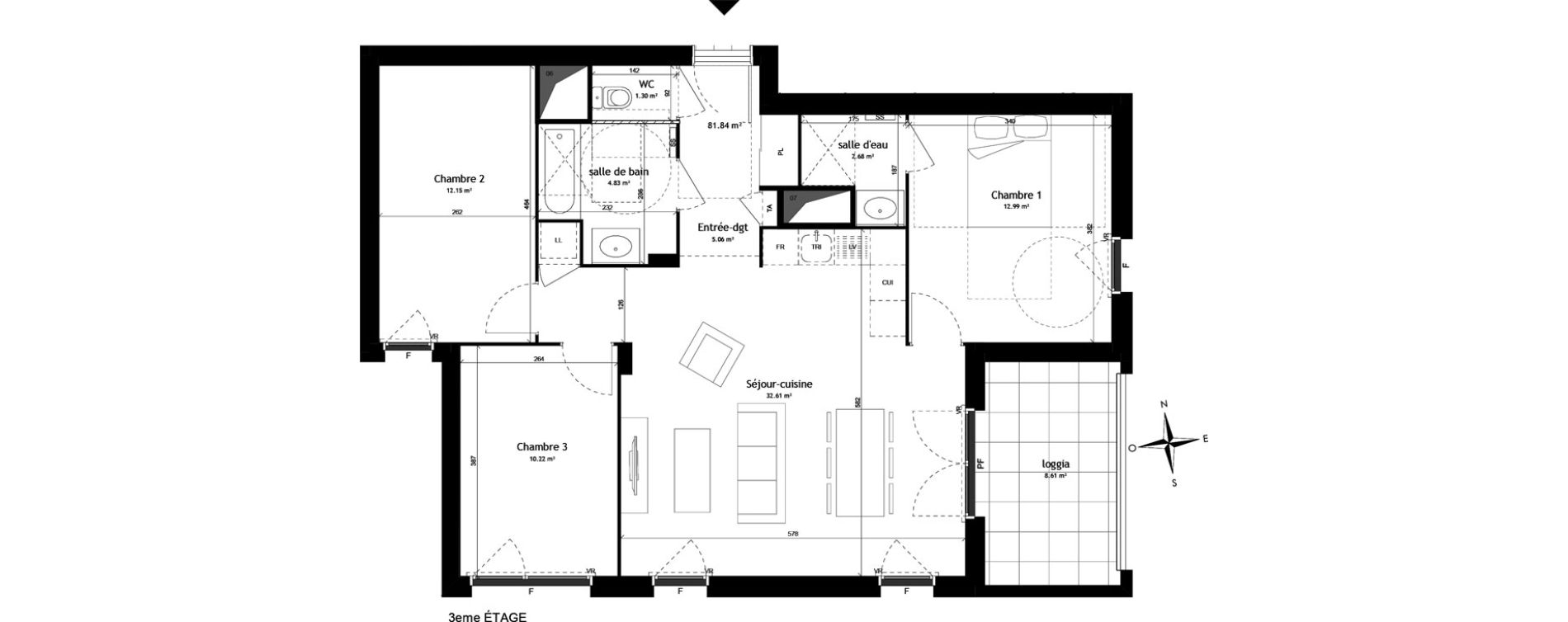 Appartement T4 de 81,84 m2 &agrave; Rillieux-La-Pape Centre