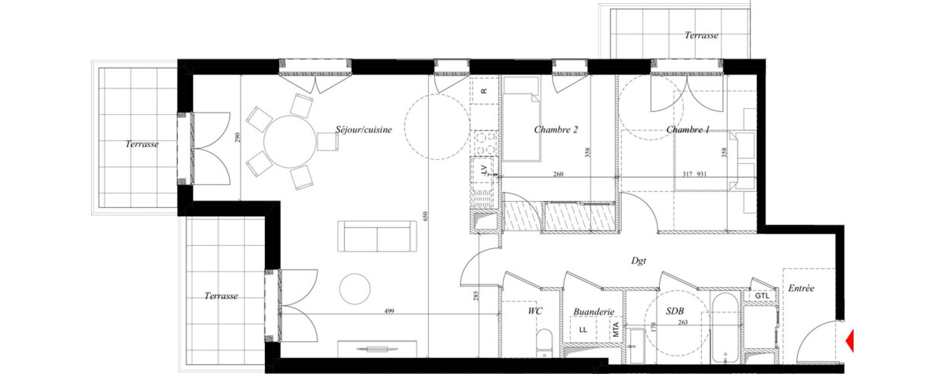 Appartement T3 de 79,41 m2 &agrave; Rillieux-La-Pape Semailles