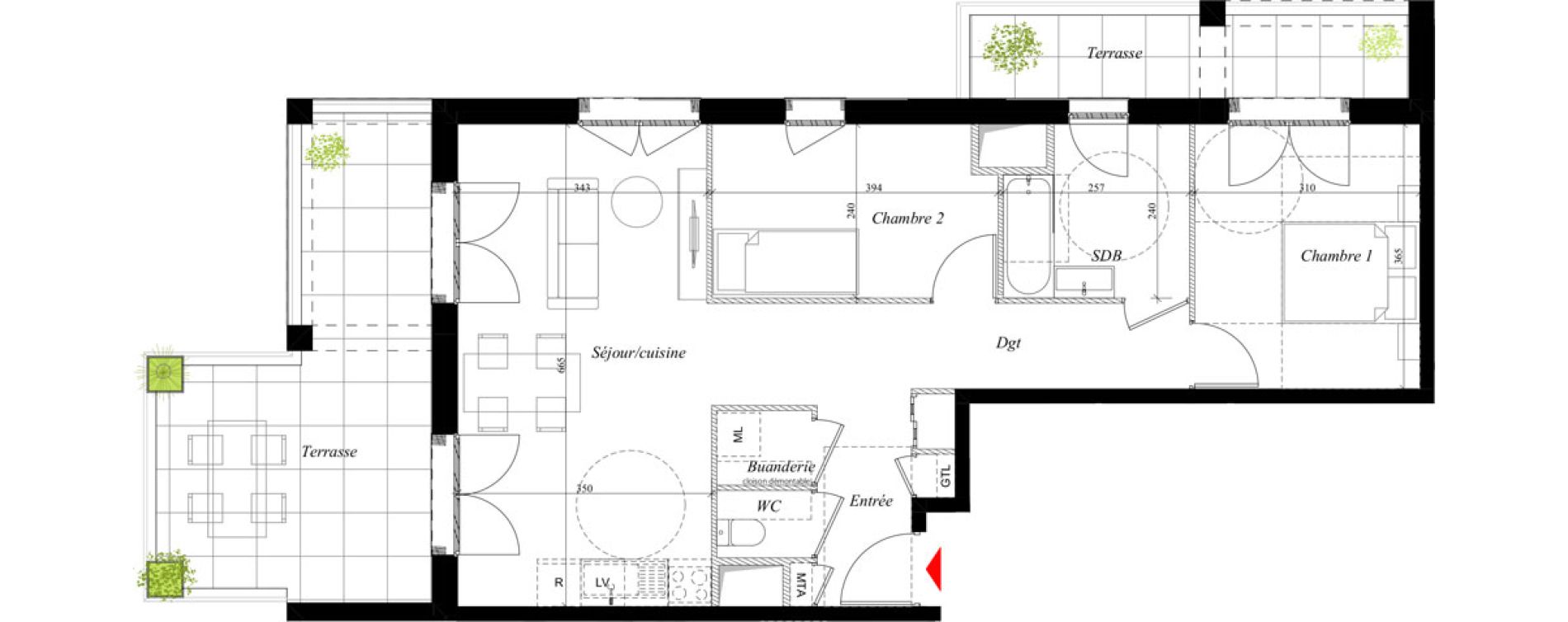 Appartement T3 de 64,97 m2 &agrave; Rillieux-La-Pape Semailles
