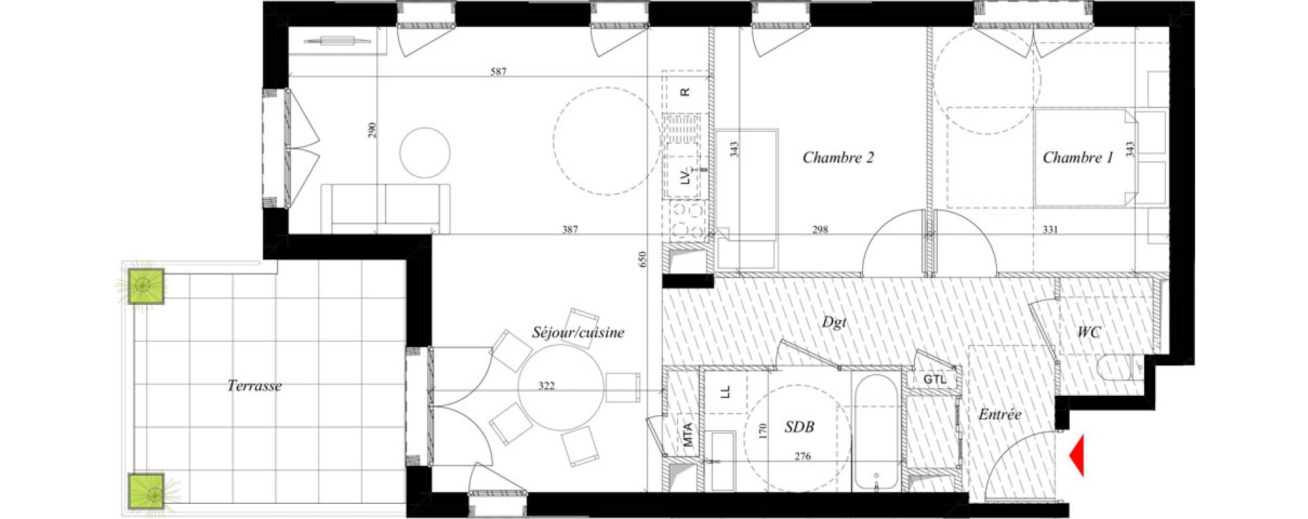 Appartement T3 de 67,77 m2 &agrave; Rillieux-La-Pape Semailles