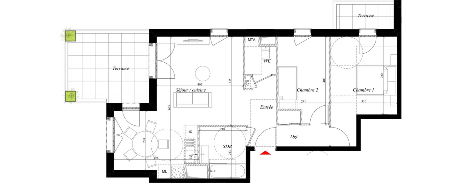 Appartement T3 de 64,12 m2 &agrave; Rillieux-La-Pape Semailles