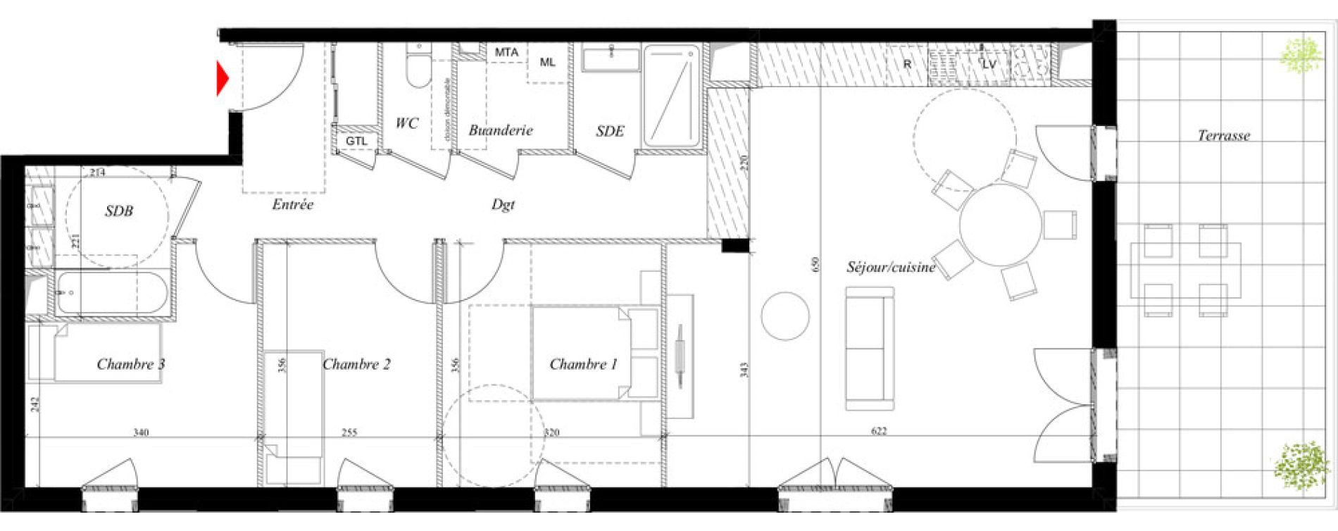 Appartement T4 de 91,65 m2 &agrave; Rillieux-La-Pape Semailles
