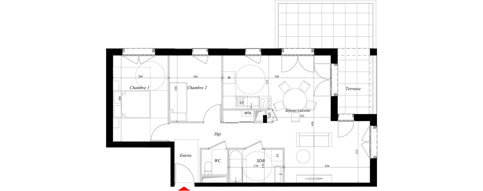 Appartement T3 de 69,25 m2 &agrave; Rillieux-La-Pape Semailles