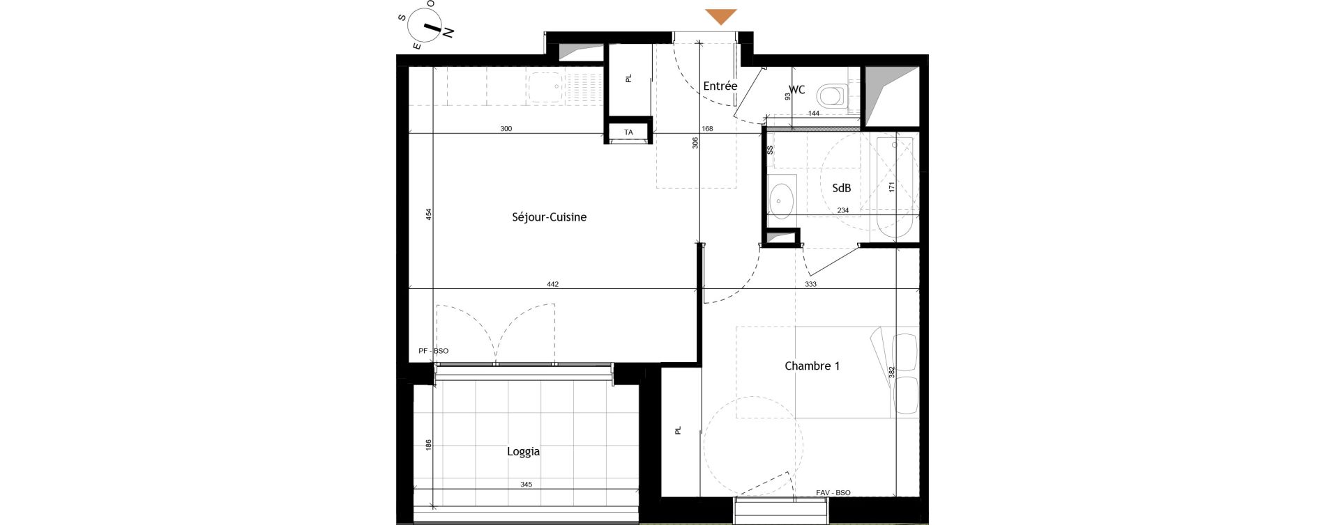 Appartement T2 de 42,26 m2 &agrave; Rochetaill&eacute;e-Sur-Sa&ocirc;ne Centre