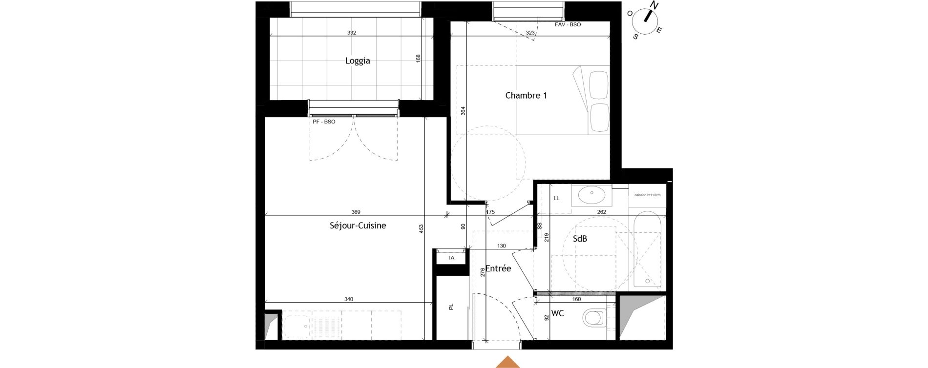 Appartement T2 de 39,17 m2 &agrave; Rochetaill&eacute;e-Sur-Sa&ocirc;ne Centre